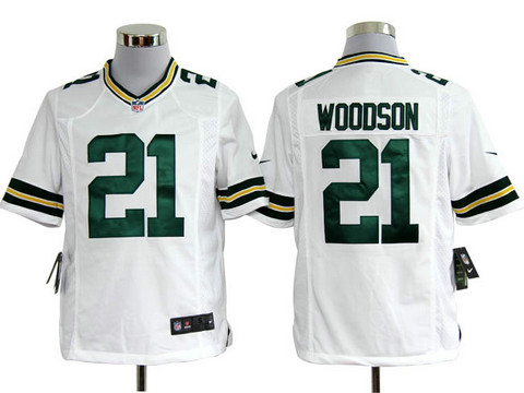 Green Bay Packers 21 Charles Woodson nfl white Game jersey